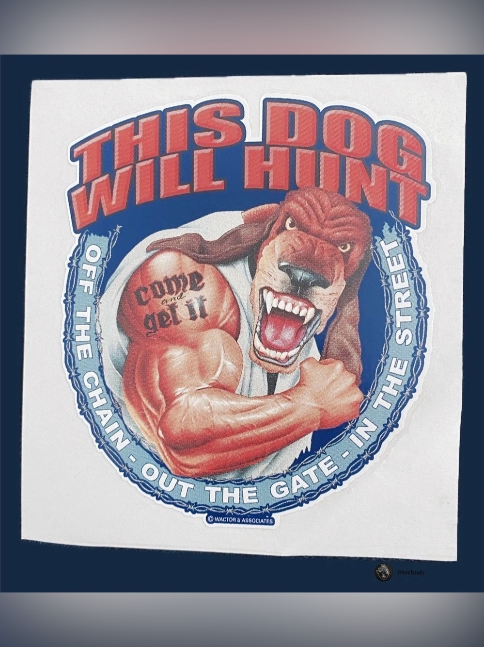 VTG 90s Muscle Dog Gym Vending Machine Sticker